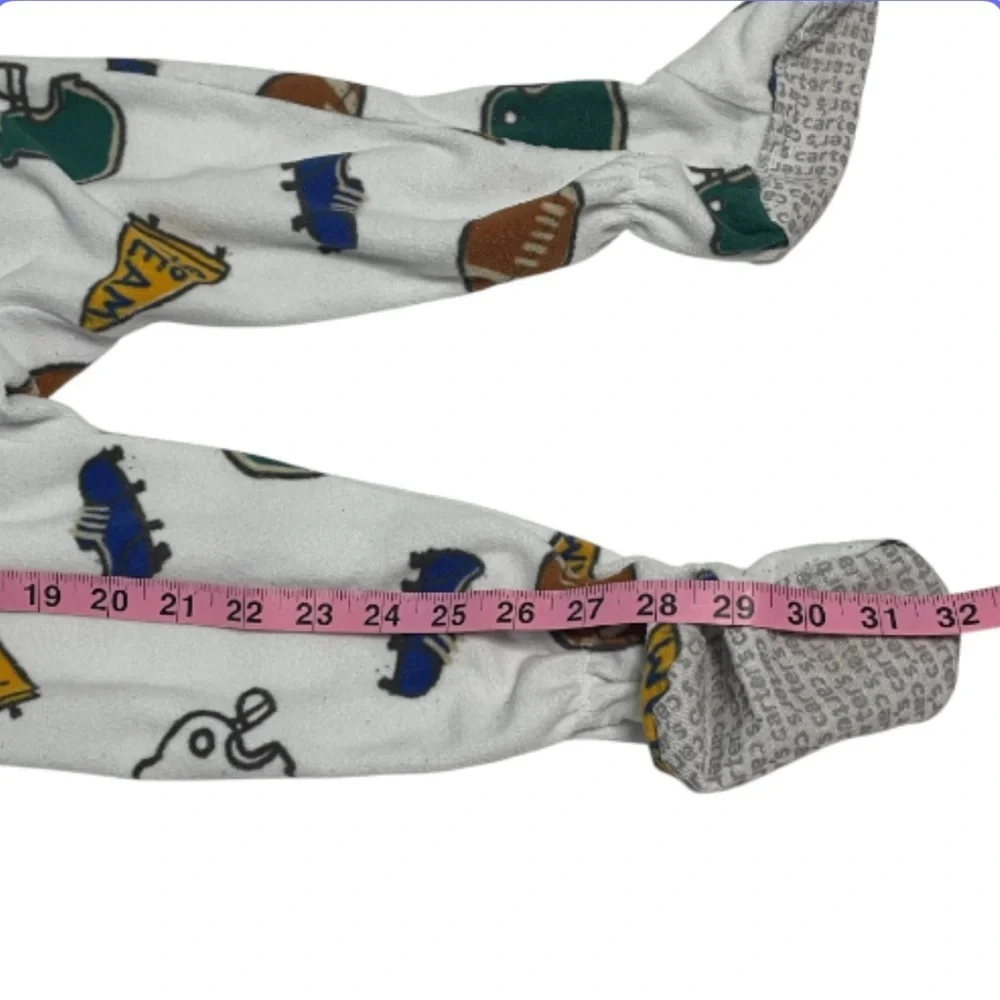 Carter's Set of 2 Boys One Piece Pajamas Football and Polar Bear/Penguin Prints